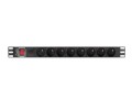 Listwa zasilająca Lanberg do RACK 19" 1U 16A PDU PRO 7x Schuko SPD-3MP 2m czarna - 1049916