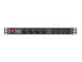 Listwa zasilająca Lanberg do RACK 1U 10A PDU 4x PL + 4x IEC C13 2m czarna - 752600