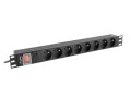 Listwa zasilająca Lanberg do RACK 1U 16A PDU 8x PL 2m czarna - 1049885
