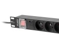 Listwa zasilająca Lanberg do RACK 1U 16A PDU 8x PL 2m czarna - 1049888