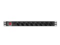 Listwa zasilająca Lanberg do RACK 1U 16A PDU 8x Schuko 2m czarna - 914520