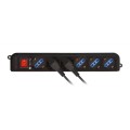 Listwa zasilająca do UPS Techly 6 gniazd 1,5m czarna - 1310411