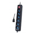 Listwa zasilająca do UPS Techly 6 gniazd 1,5m czarna - 1049800