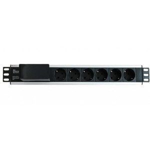 Listwa zasilająca Rack19" TechlyPro I-CASE STRIP-16SH 6 gniazd Schuko 3m czarna