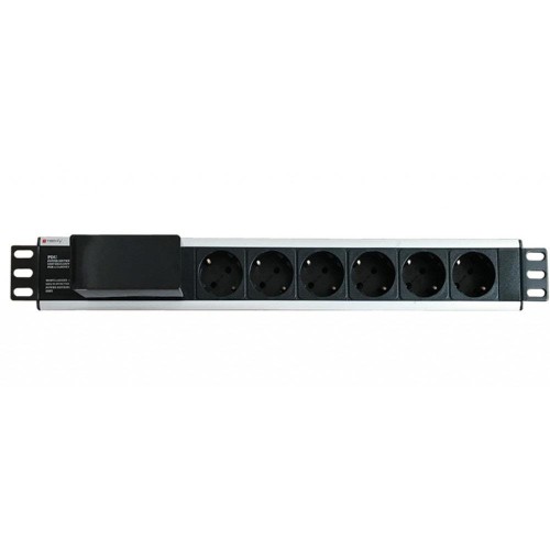 Listwa zasilająca Rack19" TechlyPro I-CASE STRIP-16SH 6 gniazd Schuko 3m czarna - 1385955