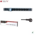Listwa zasilająca Rack19" 1U TechlyPro 6 gniazd Schuko 3m czarna - 685554
