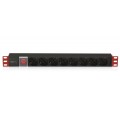 Listwa zasilająca Techly Rack 1U 8xSchuko, kabel C14, włącznik 2m - 975411