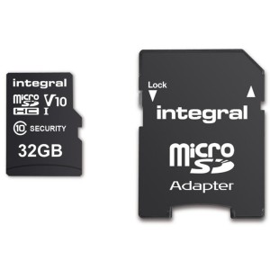 Karta pamięci Security Micro SD INTEGRAL 1080p UHS-1 U1 Klasa 10 32GB (+adapter SD)