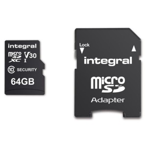 Karta pamięci Security Micro SD INTEGRAL 4K V30 UHS-1 U3 A1 64GB (+adapter SD)