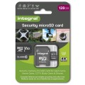 Karta pamięci Security Micro SD INTEGRAL 4K V30 UHS-1 U3 A1 128GB (+adapter SD) - 1389980