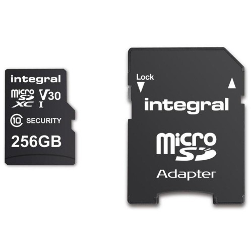 Karta pamięci Security Micro SD INTEGRAL 4K V30 UHS-1 U3 A1 256GB (+adapter SD) - 1389986