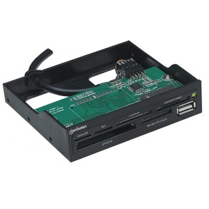 Czytnik kart wewnętrzny Manhattan USB 2.0, Multi 60/1, czarny