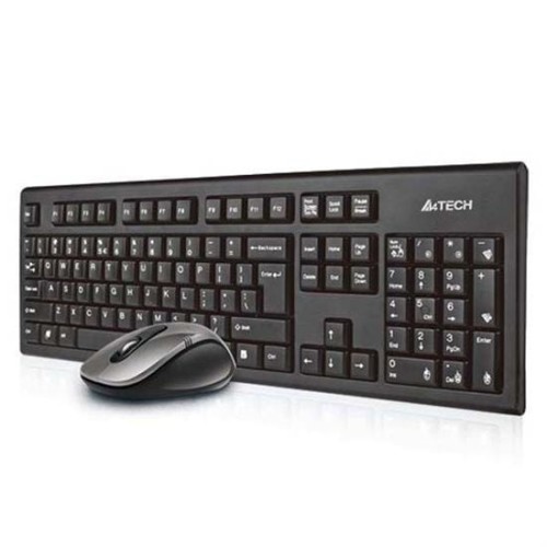 Zestaw klawiatura + mysz membranowa A4 TECH V-Track 2.4G 7100N RF Nano A4TKLA41220 (USB 2.0; kolor czarny; optyczna) - 783115