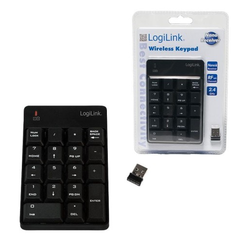 Klawiatura bezprzewodowa LogiLink ID0120 18 klawiszy czarna - 699166