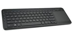 Klawiatura bezprzewodowa Microsoft All-in-One Media Keyboard z touchpadem USB czarna