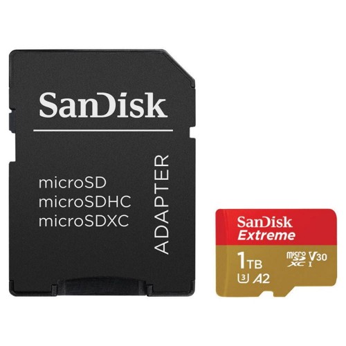 Karta pamięci microSDXC SanDisk EXTREME 1TB 160/90 MB/s A2 C10 V30 UHS-I U3 Mobile + adapter - 1268635