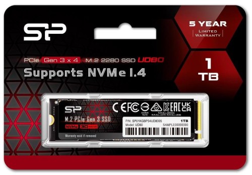 Dysk SSD Silicon Power UD80 1TB M.2 PCIe Gen3x4 NVMe (3400/3000 MB/s) - 1393089