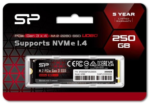 Dysk SSD Silicon Power UD80 250GB M.2 PCIe Gen3x4 NVMe (3400/1800 MB/s) - 1393102