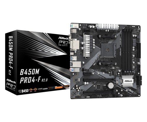 Płyta ASRock B450M Pro4-F R2.0 /AMD B450/DDR4/SATA3/M.2/USB3.0/PCIe3.0/AM4/mATX - 954895