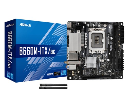 Płyta ASRock B660M-ITX/AC /B660/DDR4/SATA3/M.2/USB3.0/PCIe4.0/WiFi/BT/s.1700/mITX - 1069463