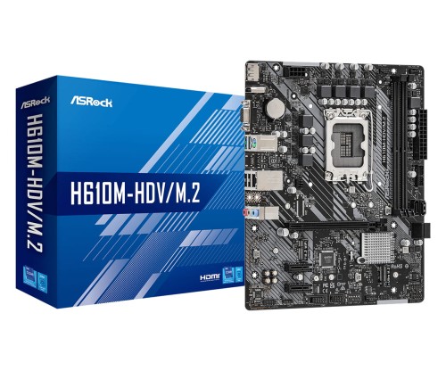 Płyta ASRock H610M-HDV/M.2  /H610/DDR4/SATA3/M.2/USB3.0/PCIe4.0/s.1700/mATX - 1069673