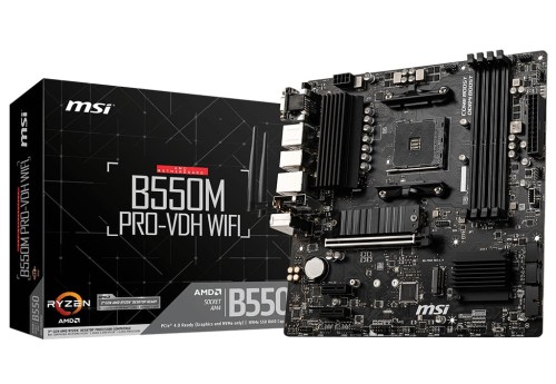 Płyta MSI B550M PRO-VDH WIFI /AMD B550/DDR4/SATA3/M.2/USB3.1/PCIe4.0/Wifi/BT/AM4/mATX - 931967