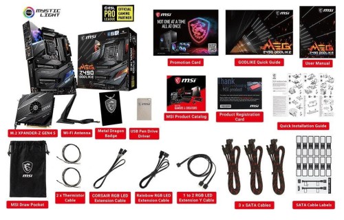 Płyta MSI MEG Z490 GODLIKE /Z490/DDR4/SATA3/M.2/USB3.1/WiFi/BT/PCIe3.0/s.1200/E-ATX - 1394213