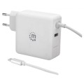 Zasilacz sieciowy Manhattan Power Delivery 230V USB-C, 60W USB-A 5V, biały - 1361759