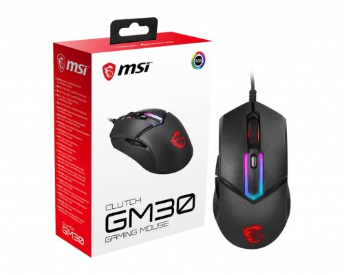Mysz MSI Clutch GM30 (optyczna; 6200 DPI; kolor czarny) - 838878