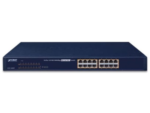 Switch niezarządzalny Planet GSW-1600HP 16-Port PoE 1000Mb/s Desktop - 1395297
