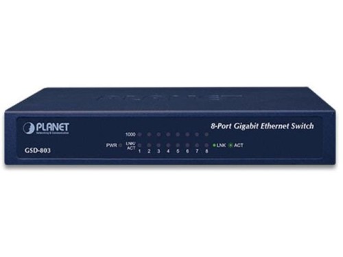 Switch niezarządzalny Planet GSD-803 8-Port 1000Mb/s SOHO - 1395302