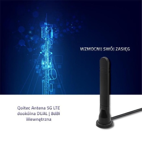 Antena 5G LTE DUAL Qoltec dookólna | 8dBi | Wewnętrzna - 1395367