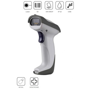 Skaner kodów kreskowych Kaptur USB, laserowy 1D