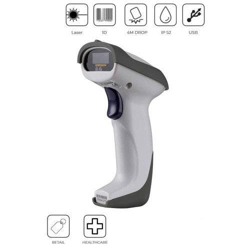 Skaner kodów kreskowych Kaptur USB, laserowy 1D - 1395979