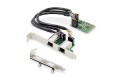 Karta sieciowa DIGITUS przewodowa mini PCI Express 2x RJ45 Gigabit 10/100/1000Mbps Low Profile - 980830