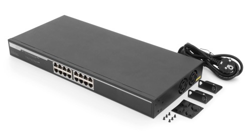 Switch niezarządzalny DIGITUS 19" Rack Gigabit 16x10/100/1000Mbps - 1396289
