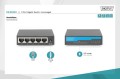 Switch niezarządzalny DIGITUS 5-portowy Gigabit Ethernet 10/100/1000 Mini Metal Box - 1396296
