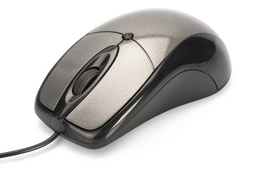 Mysz przewodowa Ednet optyczna 800dpi srebrno-czarna - 984646