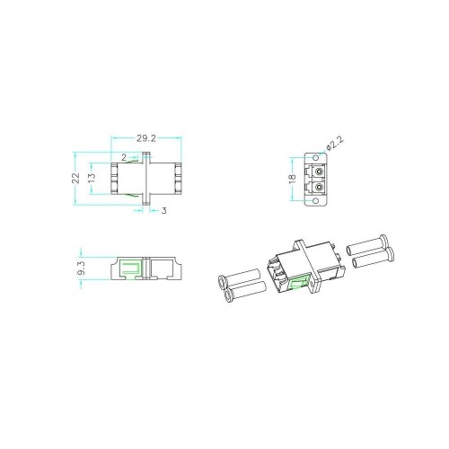 Adapter światłowodowy EFB-Elektronik 53350.31 LC Duplex/LC Dumplex Singlemode - 1396543