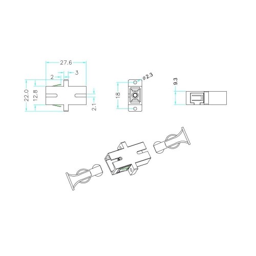 Adapter światłowodowy EFB-Elektronik 53302.33 SC Simpex/SC Simplex Singlemode - 1396546