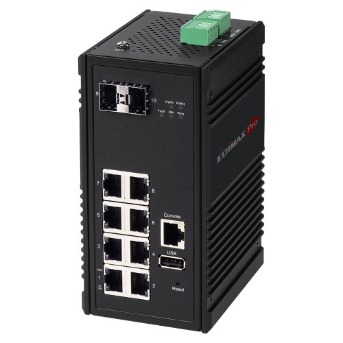 Switch zarządzalny Edimax IGS-5208 Industrial 8-port 10/100/1000M 2 SFP Uplink Slot Switch - 1042798