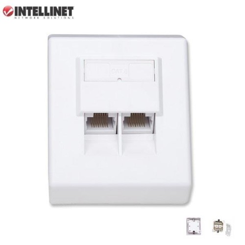 Gniazdo natynkowe Intellinet Cat.6 2xRJ45 UTP, białe - 693910