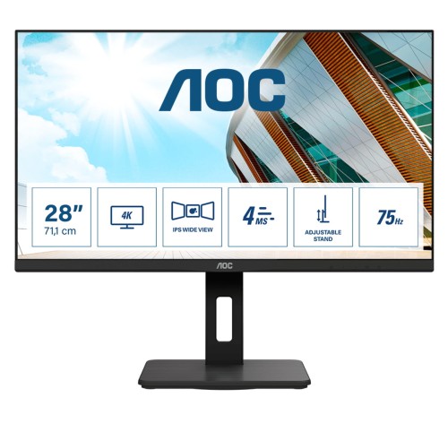 Monitor AOC 28" U28P2A 4K UHD 2xHDMI 2xDP 4xUSB głośniki - 1058153