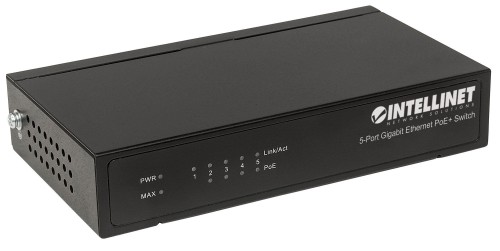 Switch niezarządzalny Intellinet 5x 10/100/1000 Mbps PoE+ 60W Desktop - 694190