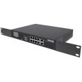 Switch niezarządzalny Intellinet 8x 10/100/1000 Mbps PoE+ 130W + 2x RJ45 Uplink LCD - 1397732