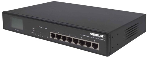 Switch niezarządzalny Intellinet 8x 10/100/1000 Mbps w tym 4x Ultra PoE 140W Desktop/Rack 19" LCD - 694196