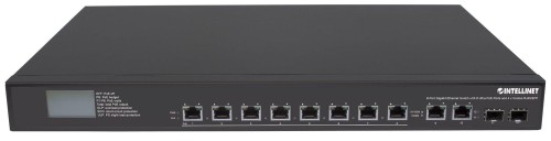 Switch niezarządzalny Intellinet 8x 10/100/1000 Mbps Ultra PoE 180W + 2xSFP/2xRJ45 Combo Rack 19" LCD - 694197
