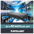 Switch niezarządzalny Intellinet 8x 10/100/1000 Mbps Ultra PoE 180W + 2xSFP/2xRJ45 Combo Rack 19" LCD - 1397743