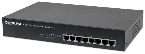 Switch niezarządzalny Intellinet 8x 10/100 Mbps w tym 4x PoE+ 70W Desktop/Rack 19" - 694212