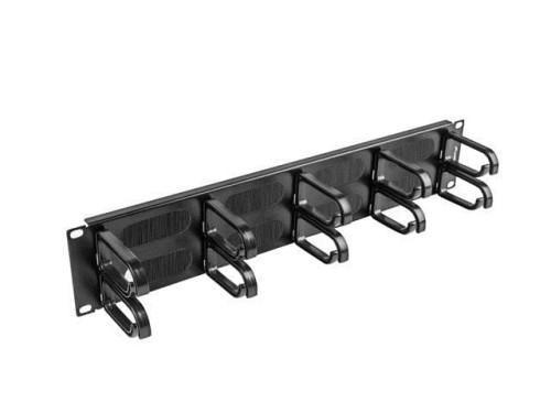 Organizer kabli Lanberg AK-1204-B 19" 2U z 5 uchwytami panel szczotkowany - typ B czarny - 795724
